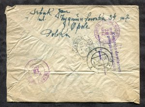 p178 - POLAND 1947 Registered Cover to USA. CURRENCY CONTROL, Customs Censored