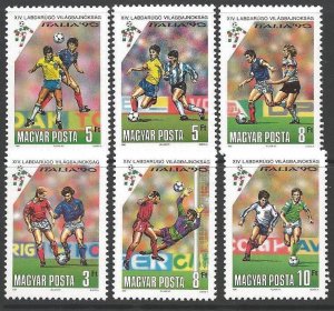 HUNGARY SG3978/83 1990 FOOTBALL WORLD CUP MNH