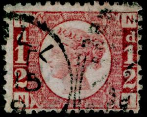 SG48, ½d rose-red PLATE 19, FINE USED, CDS. Cat £60. NI
