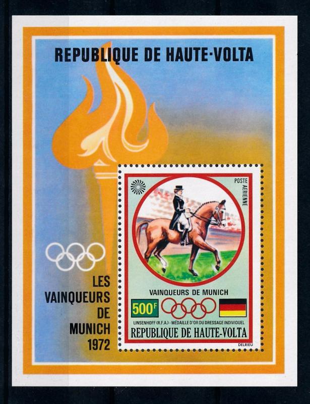 [55598] Burkina Faso Upper Volta 1972 Olympic games Munich Equestrian MNH Sheet