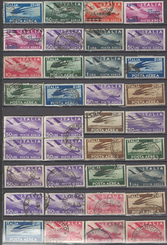 COLLECTION LOT OF #1116 ITALY AIR MAIL 36 STAMPS 1945+ CLEARANCE CV+ $36