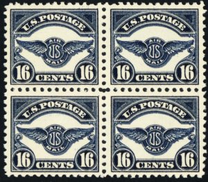 C5, Mint VF/XF NH 16¢ Block of Four Airmail Stamps CV $480 * Stuart Katz