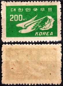 KOREA SOUTH 1949 Definitive: Bird 200Wn, MNH