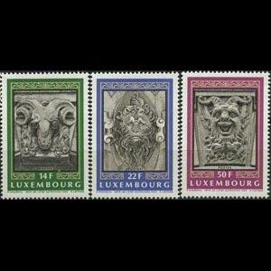 LUXEMBOURG 1992 - Scott# 874-6 Gargoyles Set of 3 NH