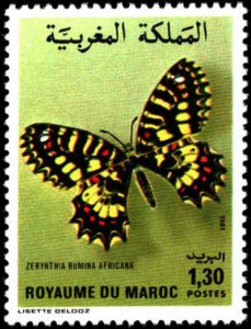 Morocco #497-498, Complete Set(2), 1981, Butterflies, Never Hinged