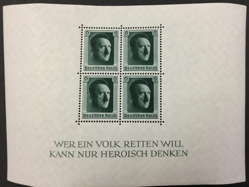 (BJ Stamps) GERMANY, B102. 1937 Souvenir Sheet of 4.  FVF, OG, MNH. CV $55.00