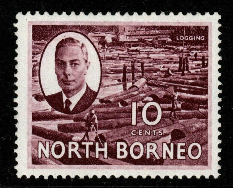 NORTH BORNEO SG362 1950 10c MAROON MTD MINT