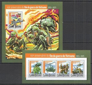 St951 2015 Guinea-Bissau Vietnam War 40Th Anniversary Kb+Bl Mnh