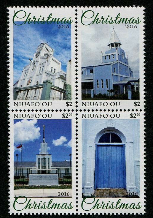 HERRICKSTAMP NEW ISSUES NIUAFO'OU Sc.# 361 Christmas 2016 (Churches)