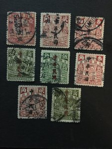 China stamp SET, used,  DRAGON, IMPERIAL, OVERPRINT, Genuine,  List 1951