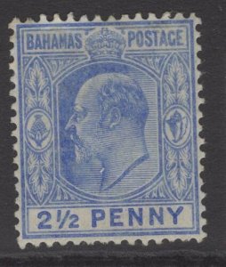 BAHAMAS SG73w 1907 2½d ULTRAMARINE WMK INVERTED MTD MINT 