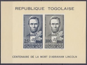 1965 Togo 465-66/B19 100 years of Abraham Lincoln