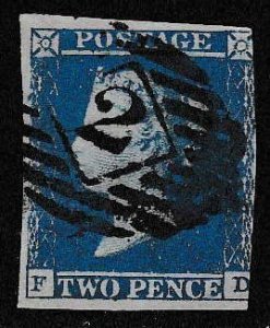 Great Britain 18412d blue QV  SG Nr. 14  FINE/Used/(O)