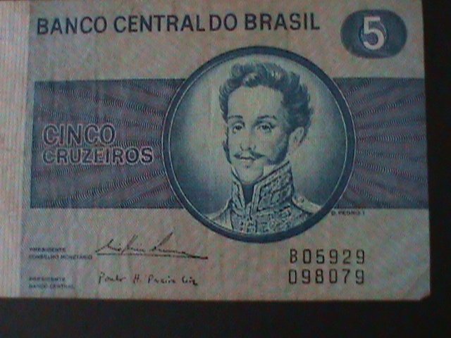 ​BRAZIL1970-CENTRAL BANK-$5 REAIS--CIRULATED NOTE-VF WE SHIP TO WORLDWIDE.