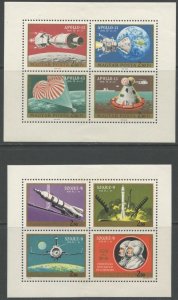 HUNGARY Sc#C308-C311 1970-71 Space Flights Souvenir Sheets Complete OG MH