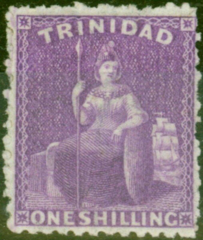 Trinidad 1863 1s Bright & Deep Mauve SG73 Fine & Fresh Mtd Mint (2) 