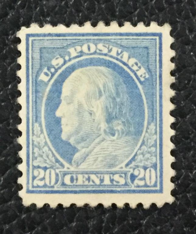 (BJ Stamps) US #515, 1917 20¢ light ultramarine, FVF, MH. CV $40.00.