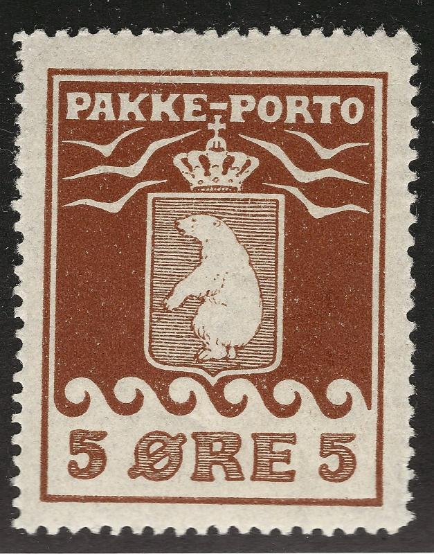 Greenland Rare 5Ore Pakke - Porto Parcel Post (Sc Q3) VF/XF MOG...Hard to Find!