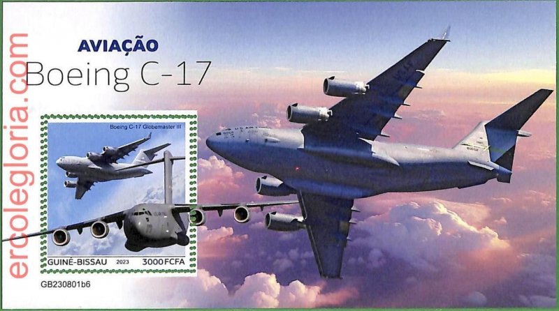 B1525 - GUINE-BISSAU - ERROR MISPERF Stamp Sheet - 2023 - Boeing C-17, Aviation-