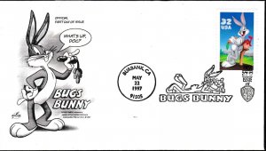 United States 1997 Scott 3137 Bugs Bunny Lot of Two (2) FDC   Clean U/A