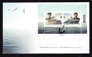 Canada Sc#2384-SS on FDC-2010-Ships-Canadian Navy-