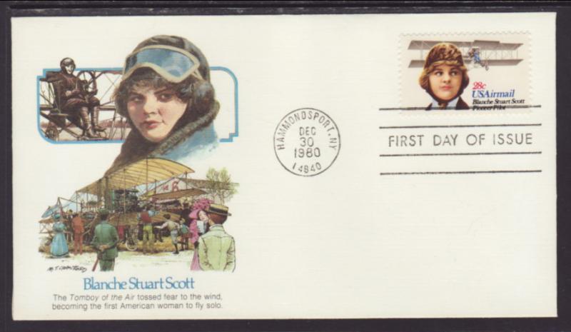 US C99 Blanche Stuart Scott Fleetwood U/A FDC