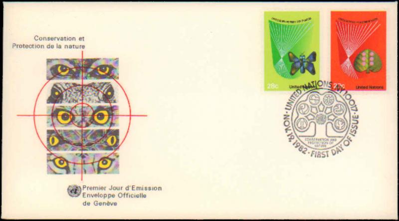 United Nations, New York, Worldwide First Day Cover, Butterflies