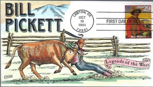 Collins Designed/Painted Bill Pickett Legends of the West FDC!!