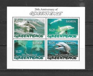 Samoa MNH S/S 947 Dolphins Marine Life Greenpeace 1997