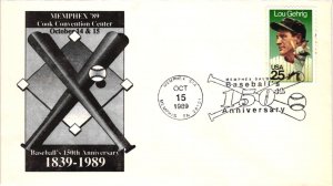 1989 Baseball 150th Anniversary Memphis, TN Baseball – Memphex Cachet – Aps