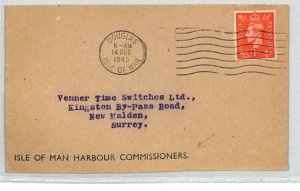 GB ISLE OF MAN Cover IOM HARBOUR COMMISSIONERS Douglas Surrey 1945{samwells}XE93