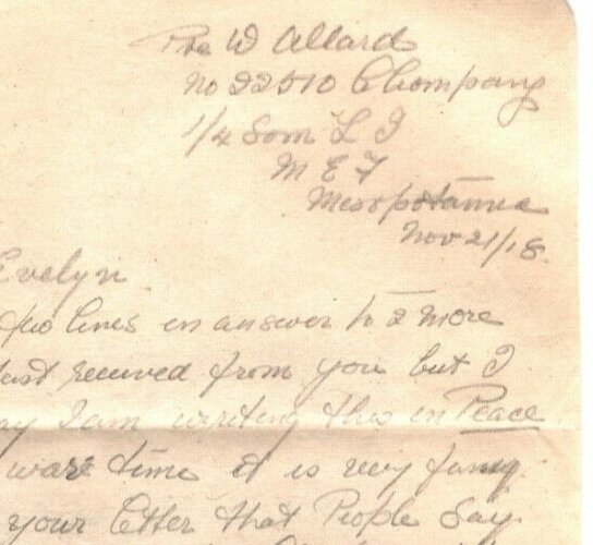 IRAQ WW1 Cover INDIA *FPO 366* Somerset Light Infantry 1918 Soldier Letter MAL26