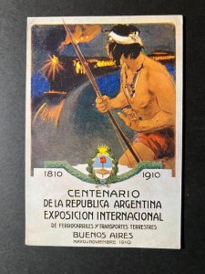 1909 Argentina Postcard Cover American Consulate General Buenos Aires to Uruguay