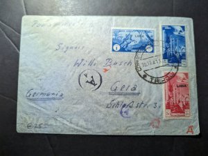 1941 Italy Libya Airmail Cover Tripoli to Gera Germany