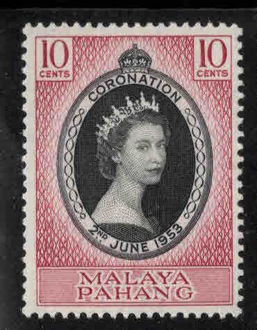 MALAYA-Pahang Scott 71 MH* 1953 Coronation stamp