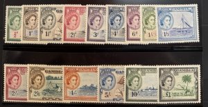 DP Stamps Gambia 1953 SC 153-167 Mint Set