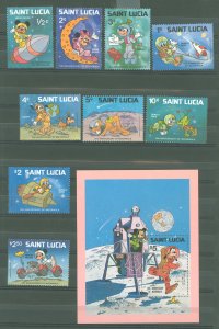 St. Lucia #491-500 Mint (NH) Single (Complete Set) (Disney) (Space)