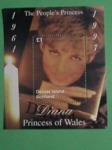 SCOTLAND STAMP- 1997-PRINCESS OF WALES- DIANA WITH THE CANDLE-MINT-NH S/S SHEET