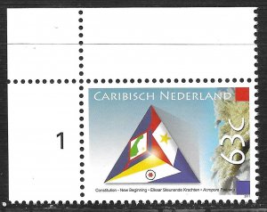 Caribbean Netherlands #2 63c Triangle with Flags ~ MNH