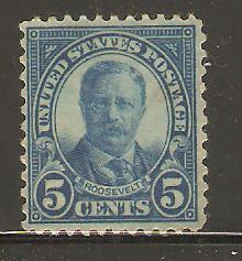 #637 Teddy Roosevelt Single Mint Hinged