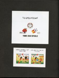 YEMEN ARAB REPUBLIC UEBERREUTE PROOF FOLDER 2  1982 WORLD CUP SOCCER SHEETS & SS