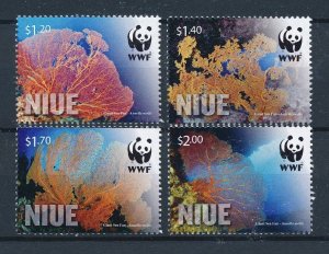 [112567] Niue 2012 Marine life coral reef Giant Sea Fan WWF  MNH