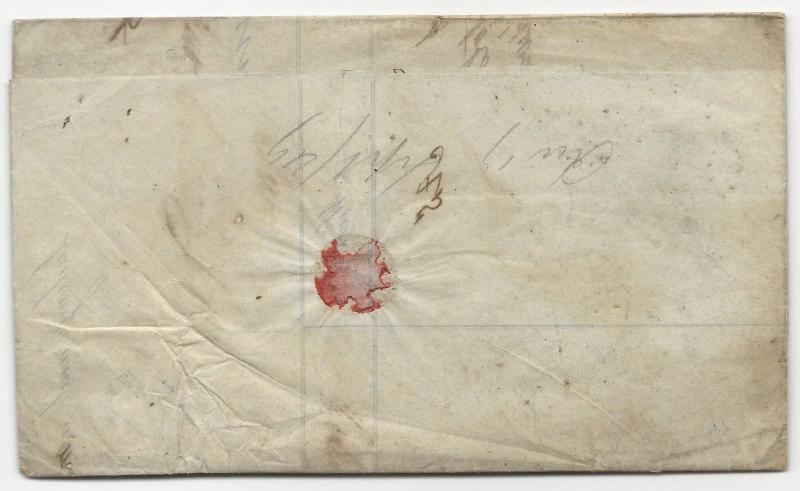 US Stampless Trans-Atlantic Ship Cover Folded Letter Liverpool July 16, 1846