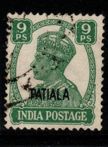 INDIA-PATIALA SG105 1942 9p GREEN FINE USED