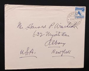 DM)1937, HELVETIA, LETTER SENT TO U.S.A, AIR MAIL WITH STAMPS LANDSCAPES, THE