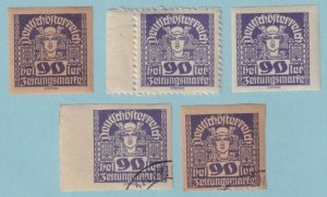 AUSTRIA P44 AND P44a NEWSPAPER STAMPS - MNH OG ** USED AND PRIVATE PERF - Y794