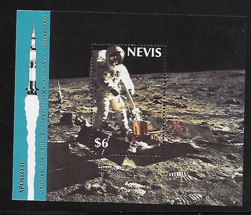 Nevis 1989 Moon landing 20th anniversary S/S MNH B38