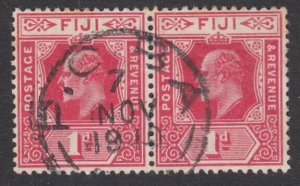 FIJI EVII 1d pair - 1910 - P.O.BA cds.......................................N533