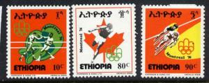 Ethiopia 776-8 MNH Montreal Summer Olympics, Boxing, Athlertics, Cycling