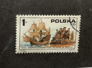 Poland 1975 Scott 2117  used - 1z,  American  Revolution Bicent. Ship